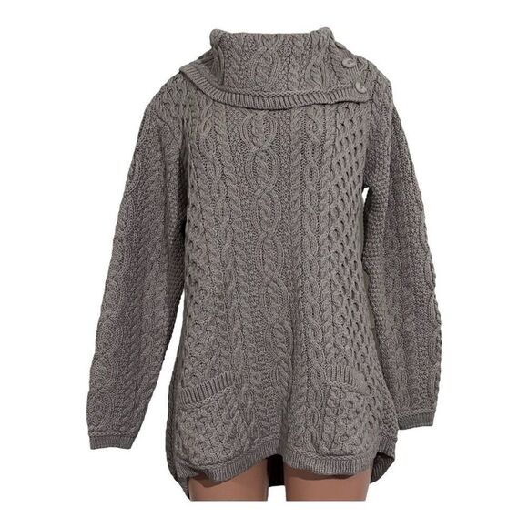 Aran Craft Merino Wool with Button Details Pullover Sweater - Picture 4 of 7